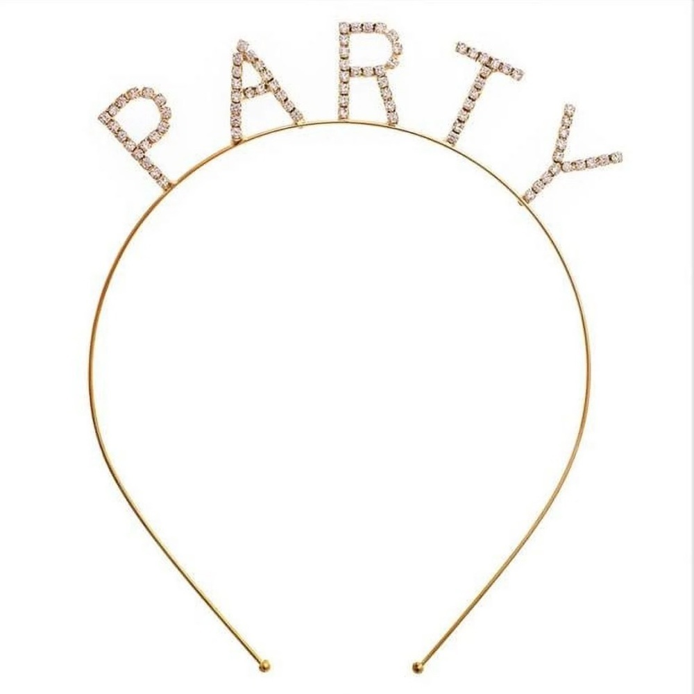 Diamond encrusted‎ Party gold metal headband